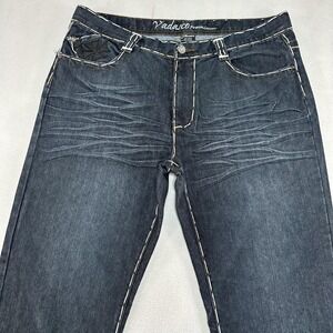 Vadasco Premium Jeans Mens 38x30 Dark Wash Studded Cross Pockets Denim